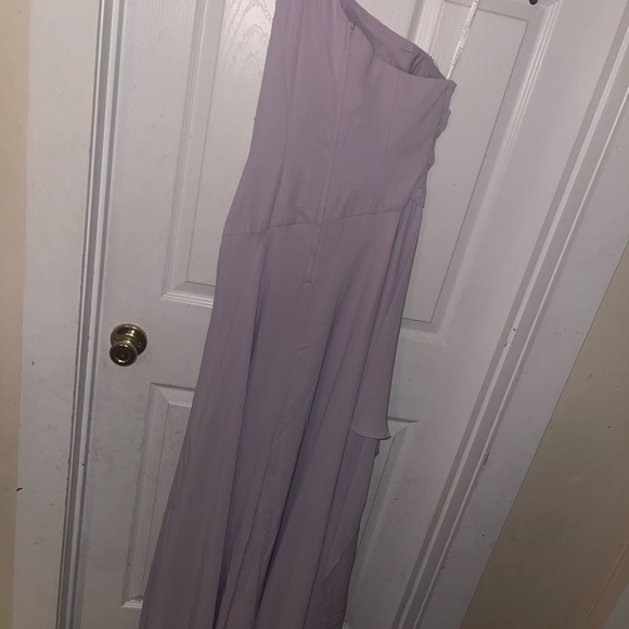 Nwt David's Bridal Women's One Shoulder Mesh Bridesmaid Dress Purple Size 8 - Picture 5 of 5